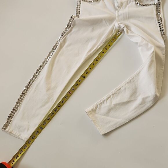 CURRENT/ ELLIOTT The CROP skinny White STUDS Denim Jeans - Picture 10 of 10